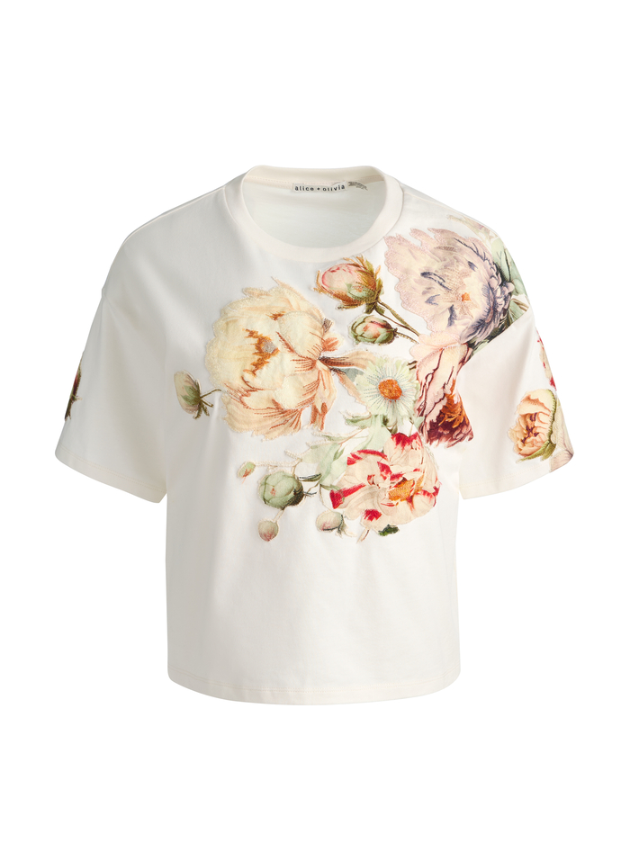 EVAN APPLIQUE OVERSIZED TEE - ECRU/MULTI image 5 - ALICE + OLIVIA