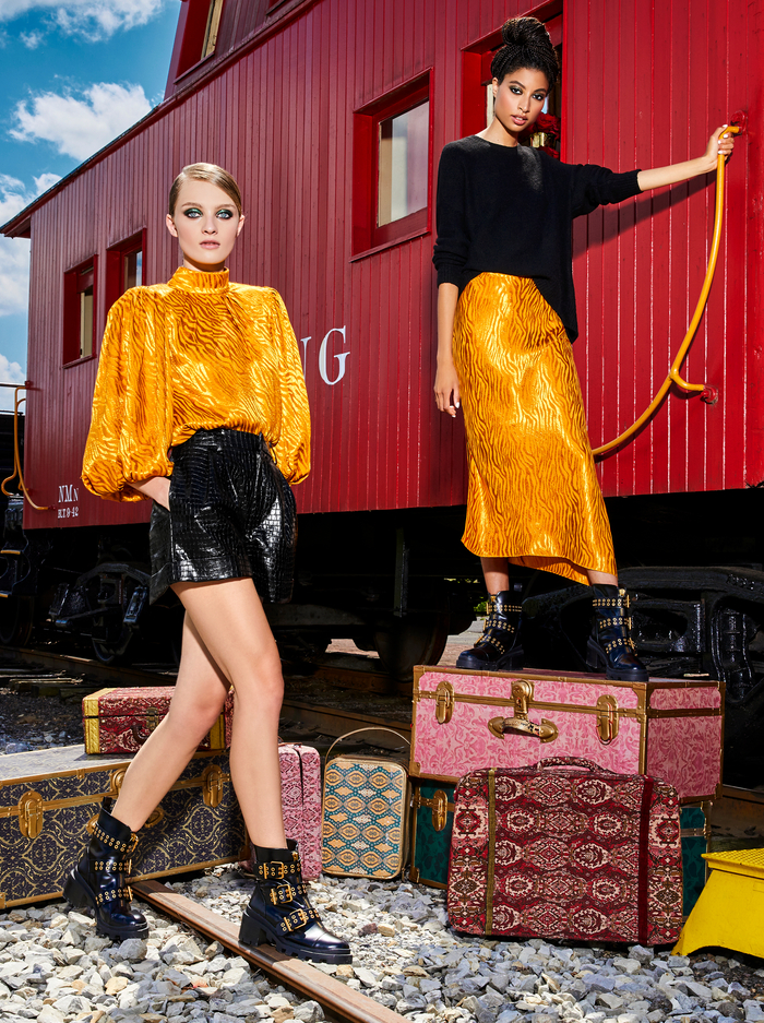 MAEVE ASYMMETRICAL SLIP SKIRT  - AUTUMN GOLD image 6 - Alice And Olivia