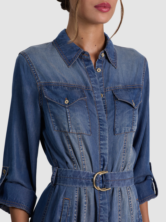FLORENCE VINTAGE BLUE-CHASSIDY MAXI DENIM DRESS