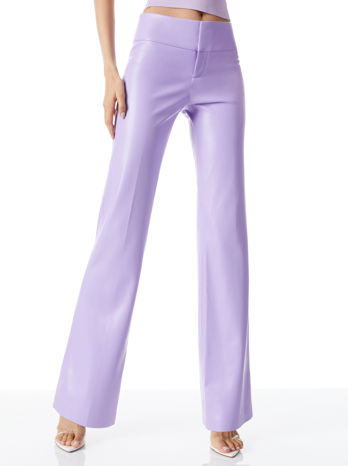 OLIVIA VEGAN LEATHER BOOTCUT PANT - LAVENDER - Alice And Olivia