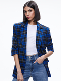 ASHLEY OVERSIZED BLAZER - SCHOOLGIRL PLAID SAPPHIRE