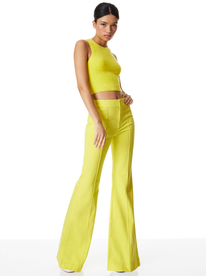 AMITY SLEEVELESS CROPPED TANK - CANARY image 4 - Alice And Olivia
