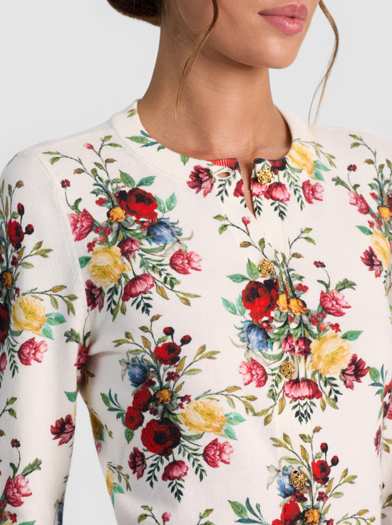 GILDED ROSE-CARSON PRINTED CARDIGAN