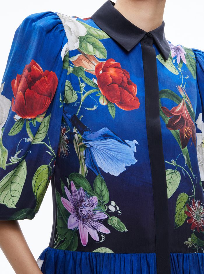 BERTHA BLOUSON SLEEVE MINI DRESS - LUNCH DATE image 3 - Alice And Olivia