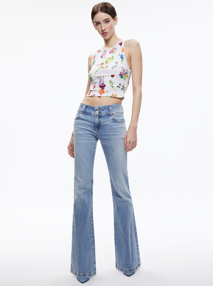ALLEN CREWNECK SLEEVELESS TANK - EUPHORIA BLOOM image 4 - Alice And Olivia