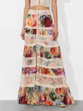ADIRA TIERED MAXI SKIRT - STORM FLORAL SM