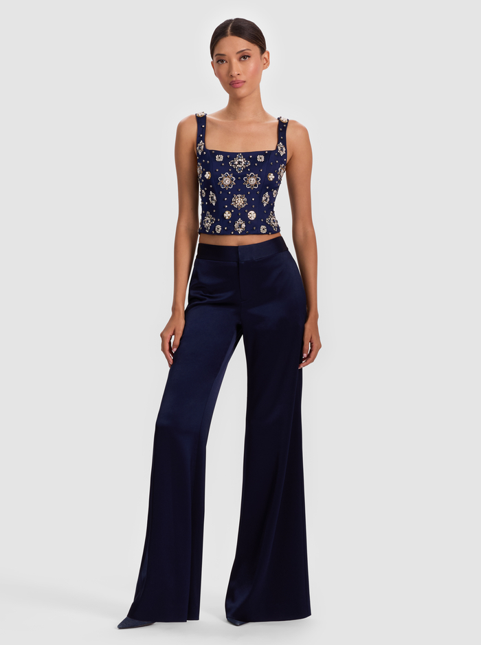 LILIANNA EMBELLISHED CORSET TOP - MIDNIGHT BLUE image 1 - ALICE + OLIVIA