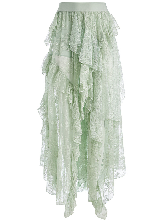 GREEN TEA-KARYS MIXED MEDIA SKIRT