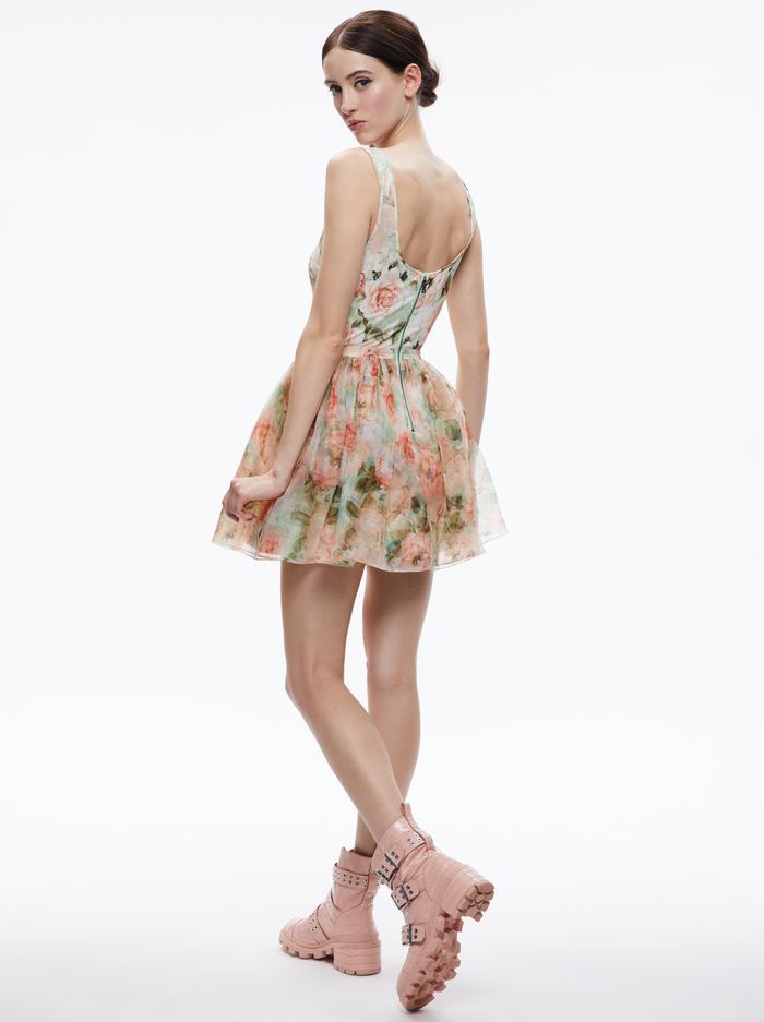 CHARA MINI DRESS - MORNINGSIDE FLORAL PISTACHIO image 1 - Alice And Olivia