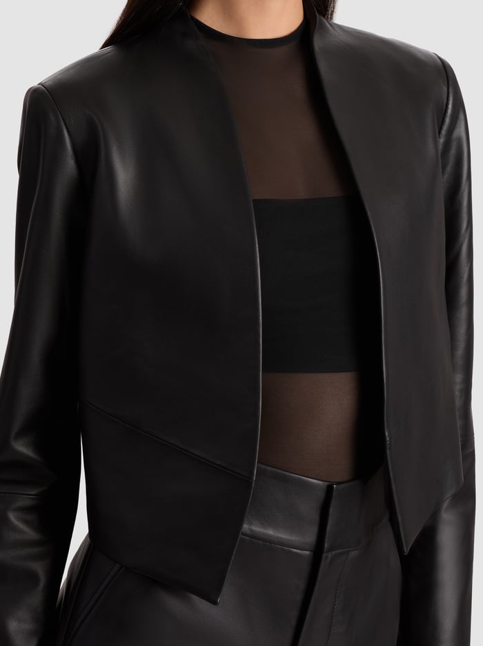NEW HARVEY LEATHER JACKET - BLACK image 3 - Alice And Olivia