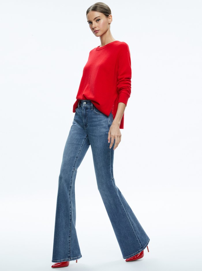 STACEY MID RISE BELL JEAN - ALBEE VINTAGE BLUE image 4 - Alice And Olivia