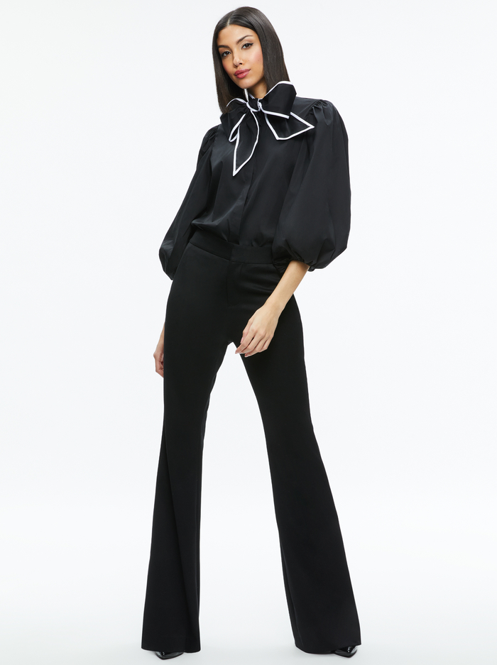 LOU BOW BUTTON DOWN - BLACK/OFF WHITE image 4 - Alice And Olivia