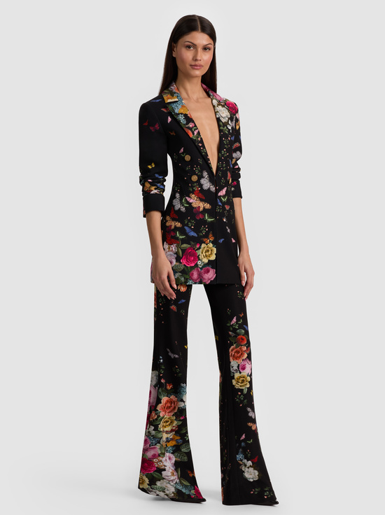 SOLAR STRENGTH BLACK-MYA PRINTED BLAZER