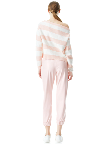 ENGLISH ROSE/SOFT WHITE-BAUER OFF THE SHOULDER PULLOVER-