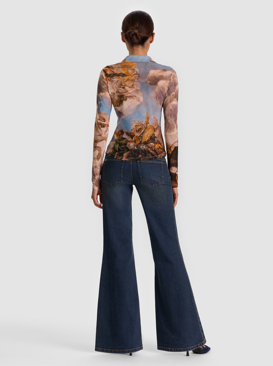 RENAISSANCE FAIR-JADE MESH BUTTON DOWN