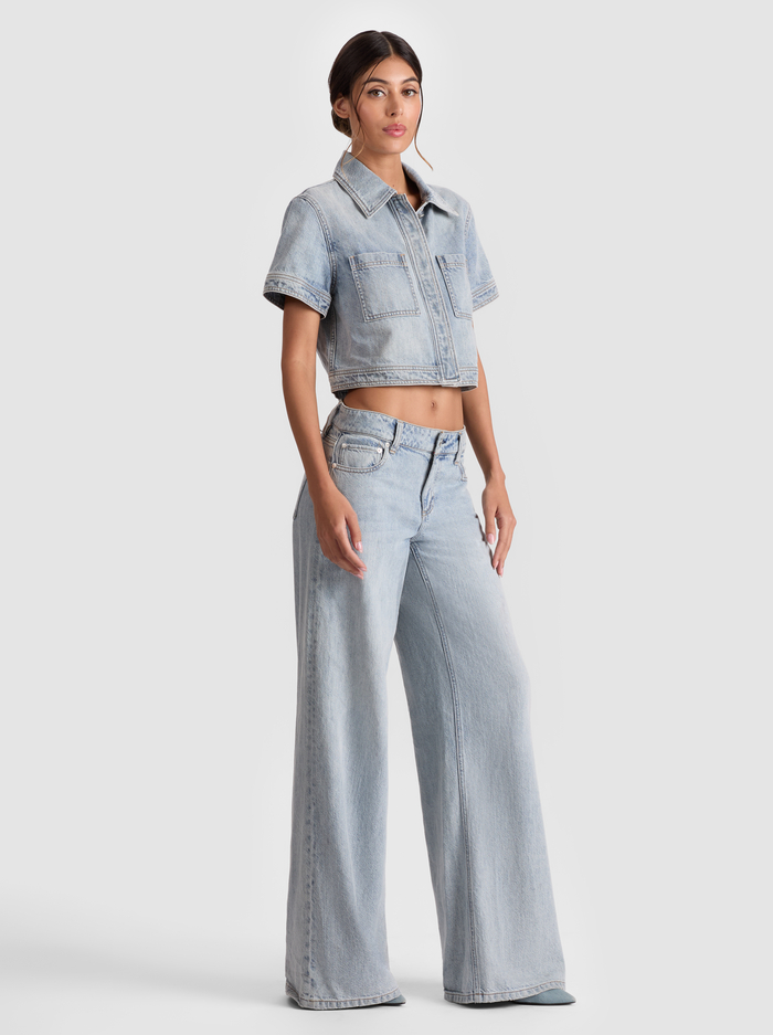 TESHA DENIM TOP - ROCKSTAR BLUE image 4 - Alice And Olivia