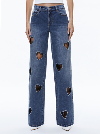 TRUE BLUES DARK-KARRIE EMBELLISHED HEART JEAN