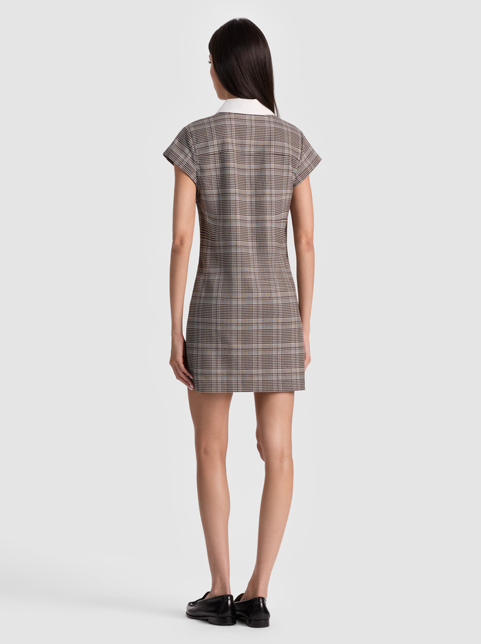 DARBY MINI DRESS - DARK CHOCOLATE/OFF WHITE image 2 - Alice And Olivia