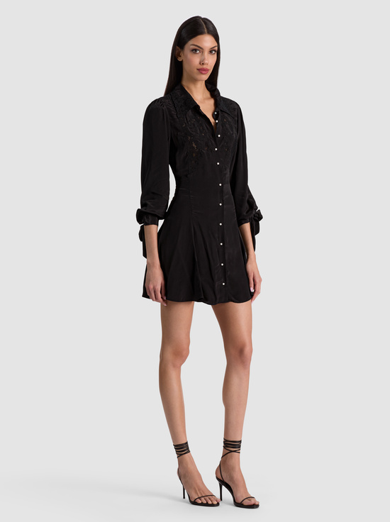 BLACK-DEBORAH MINI SHIRT DRESS