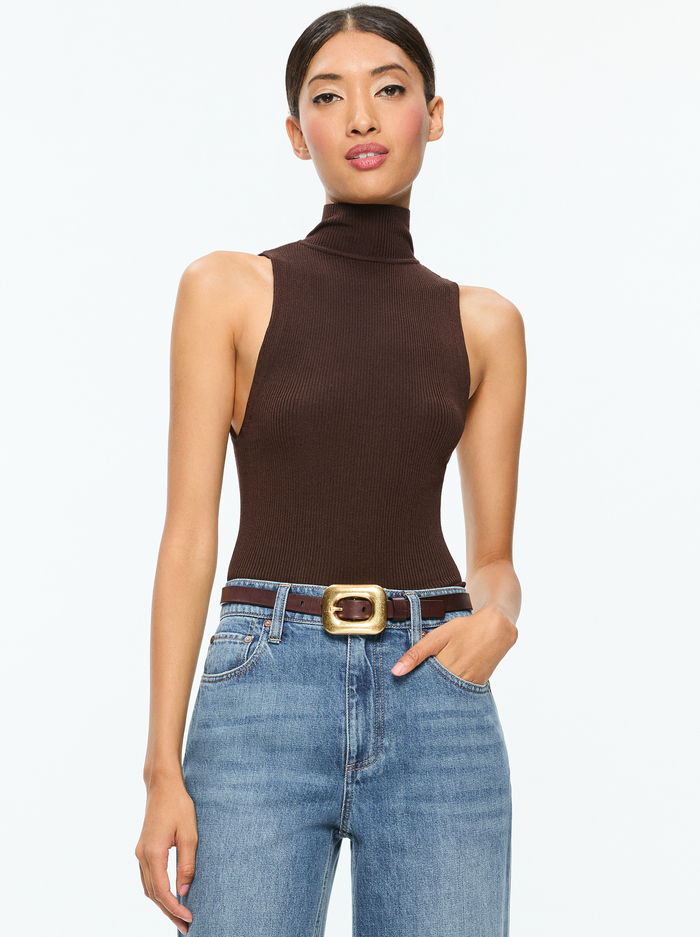 DARCEY TANK - ESPRESSO - Alice And Olivia