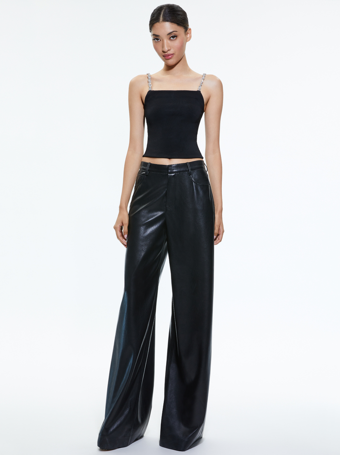 DRINA EMBELLISHED STRAP TANK - BLACK image 2 - Alice And Olivia