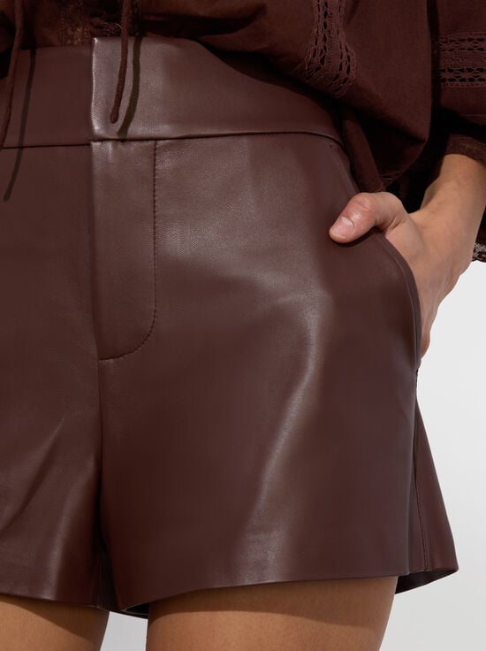 MOCHA-CADY LEATHER SHORT