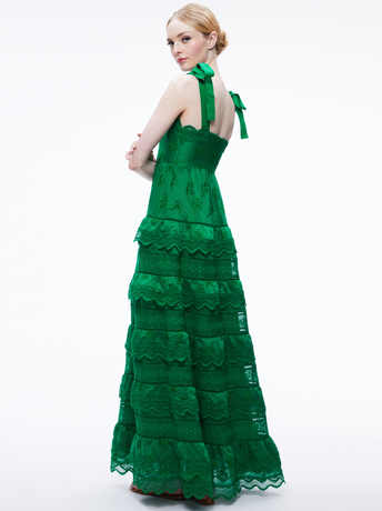VEGA EYELET TIERED MAXI DRESS