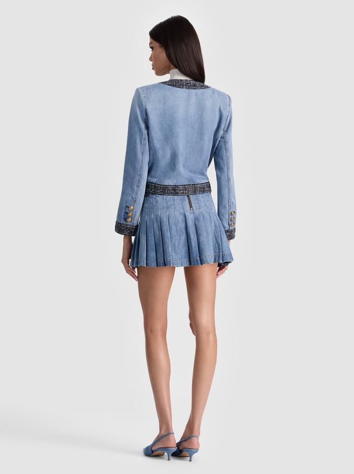 LANDON CROPPED DENIM JACKET - CELINE VINTAGE image 2 - Alice And Olivia