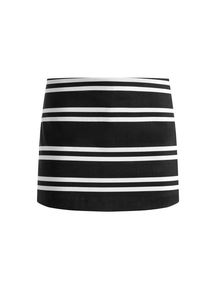 MACE MINI SKORT - PADDLEBOARD STRIPE BLACK/ECRU image 5 - Alice And Olivia