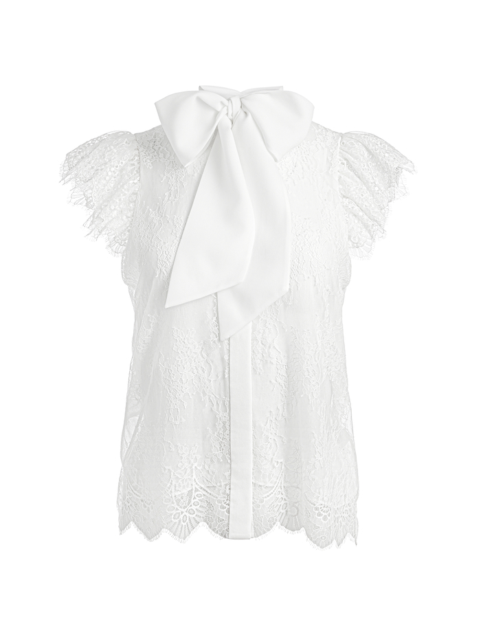TALULAH RUFFLED LACE BLOUSE - OFF WHITE image 5 - Alice And Olivia