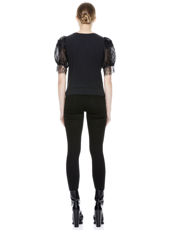 POSEY PUFF SLEEVE TEE - BIRTH OF VENUS MULTI/BLK image 2 - ALICE + OLIVIA