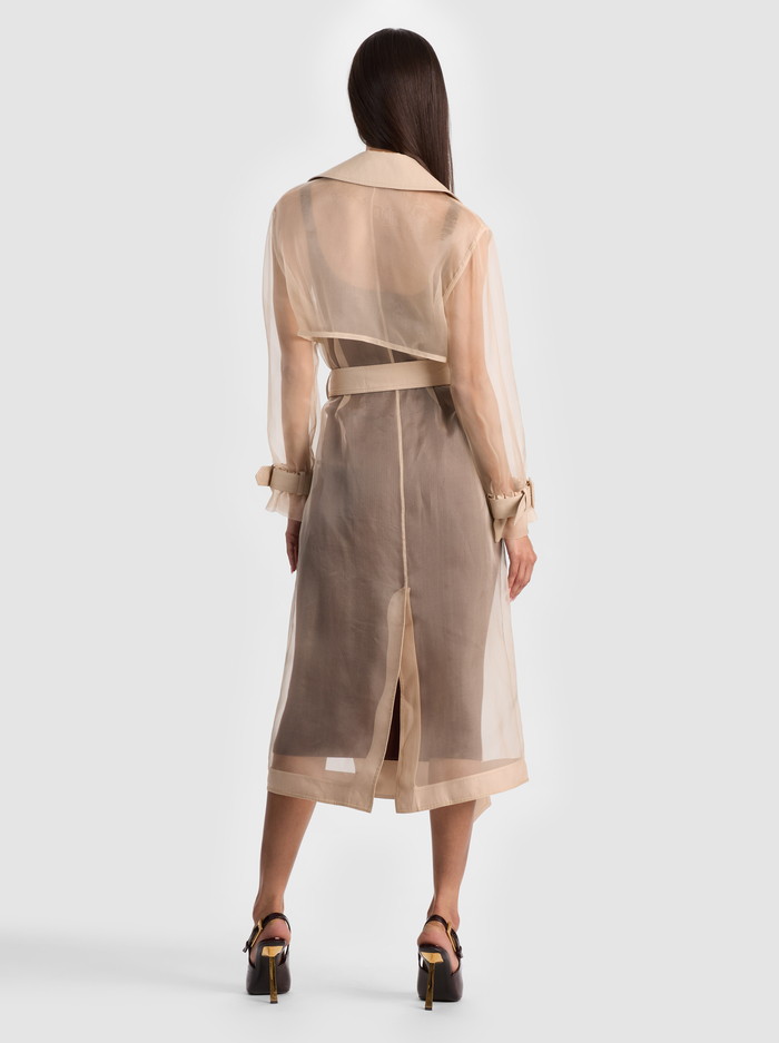 SILVIA SHEER MAXI TRENCH - LATTE image 2 - ALICE + OLIVIA