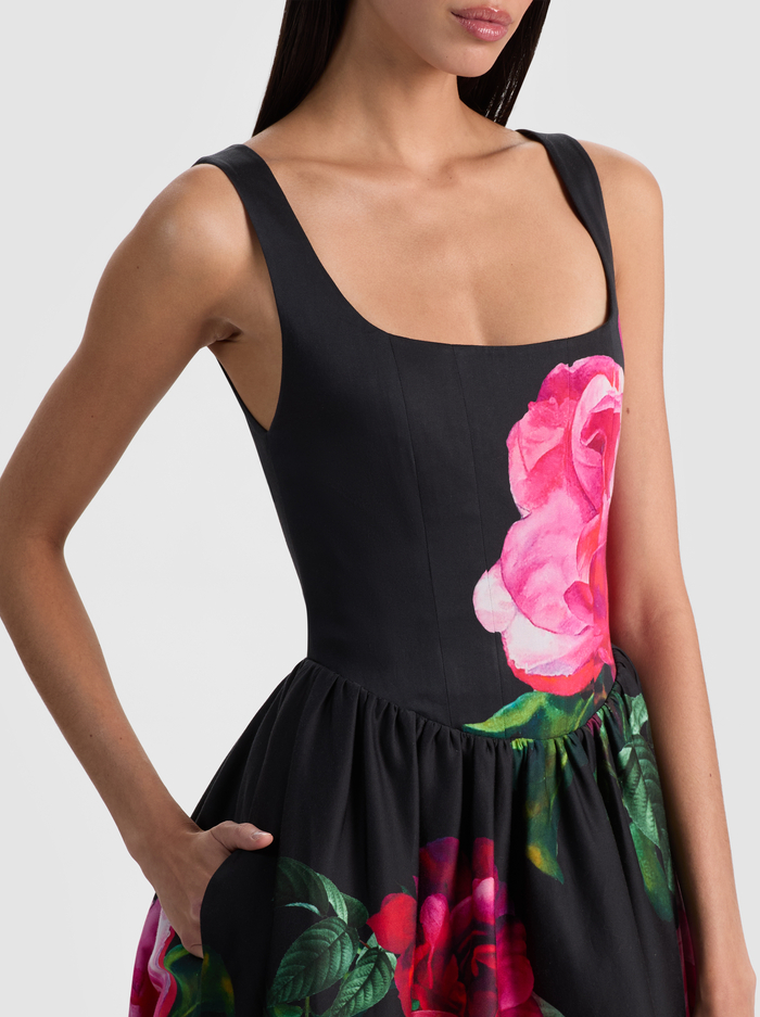 TARRIE MAXI DRESS - EMPRESS BLOOM BLACK image 1 - ALICE + OLIVIA