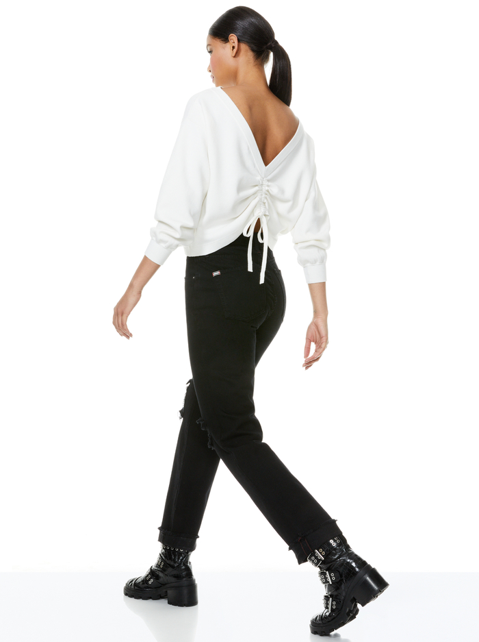 NORA REVERSIBLE DRAWCORD PULLOVER - SOFT WHITE image 6 - Alice And Olivia