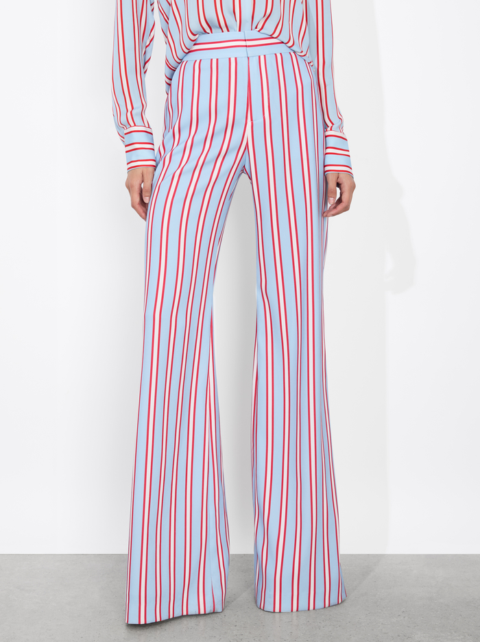 DYLAN PANT - TEAKWOOD STRIPE MINERAL BLUE/B - Alice And Olivia