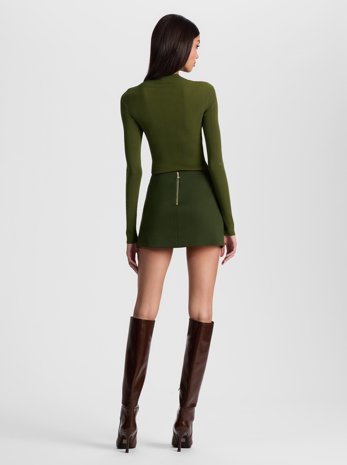 RUBI MINI SKIRT - DARK OLIVE image 2 - Alice And Olivia