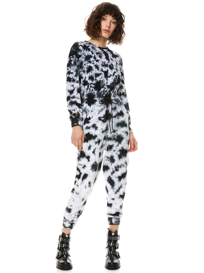 NIKITA TIE DYE JUMPSUIT - BLACK/WHITE image 4 - ALICE + OLIVIA