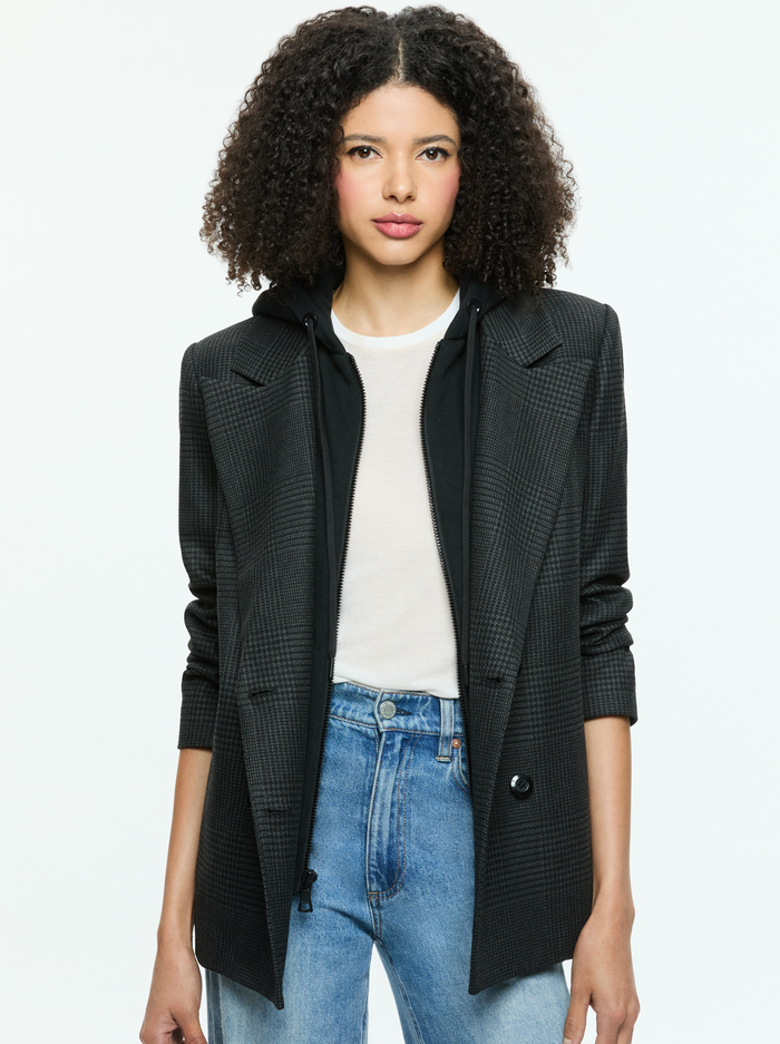 JORDAN BLAZER - CHARCOAL GREY MELANGE - Alice And Olivia