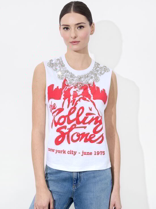 OFF WHITE/MULTI-MICAH MUSCLE TANK