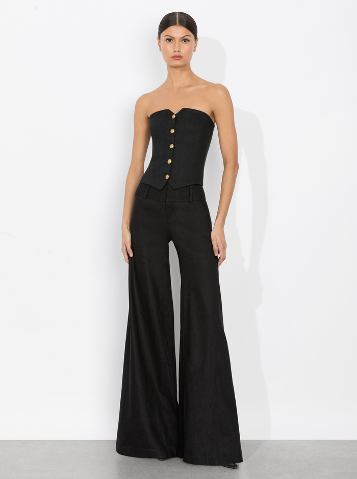 KELCEY STRAPLESS LINEN VEST - BLACK image 1 - Alice And Olivia