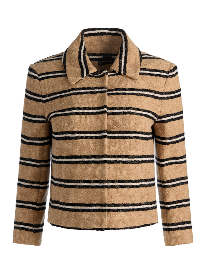 WESTON CROPPED JACKET - BEACH DAY STRIPE SM image 5 - ALICE + OLIVIA