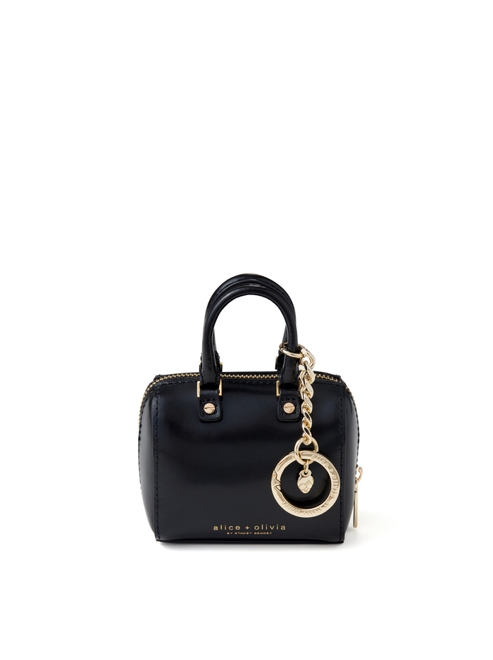 OLIVIA STACEFACE LEATHER KEY CHARM - BLACK/OFF WHITE MULTI image 2 - Alice And Olivia