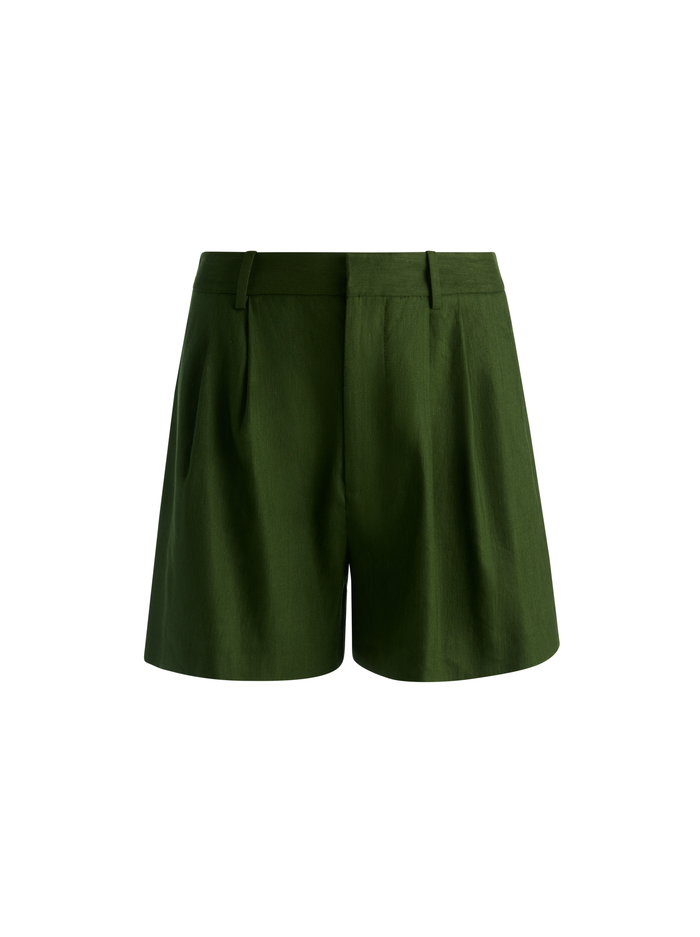 CONRY LINEN BERMUDA SHORT - DARK FERN image 5 - ALICE + OLIVIA