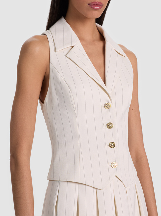 OFF WHITE/BLACK-ALICIA MINI DRESS