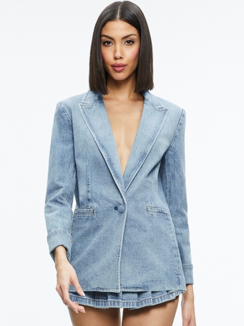 GEORGIA VINTAGE BLUE-JUSTINE ROLLED CUFF BLAZER