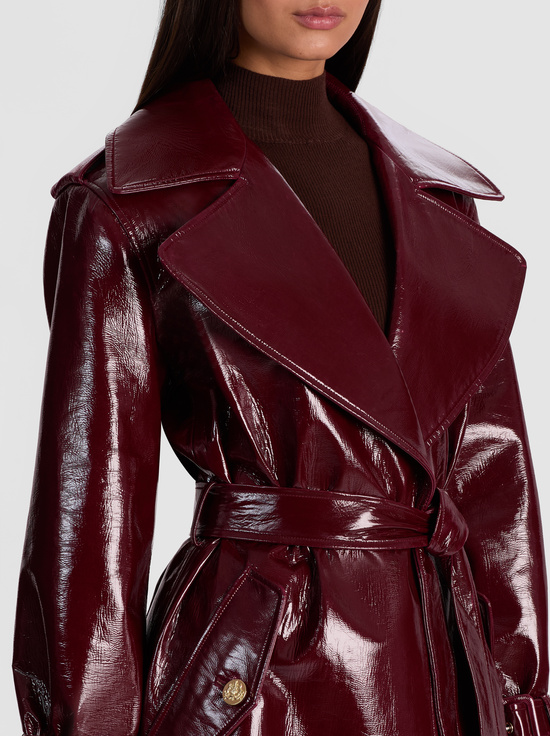 OXBLOOD-NEVADA VEGAN TRENCH COAT