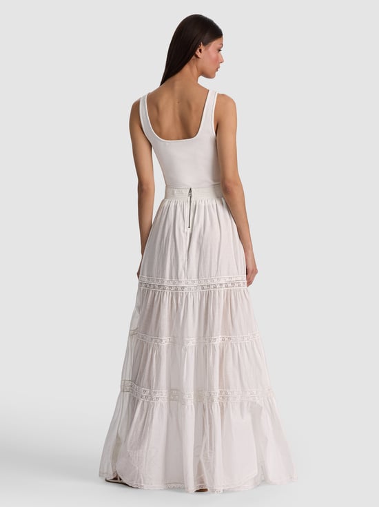 OFF WHITE-KATHRYN TIERED MAXI SKIRT