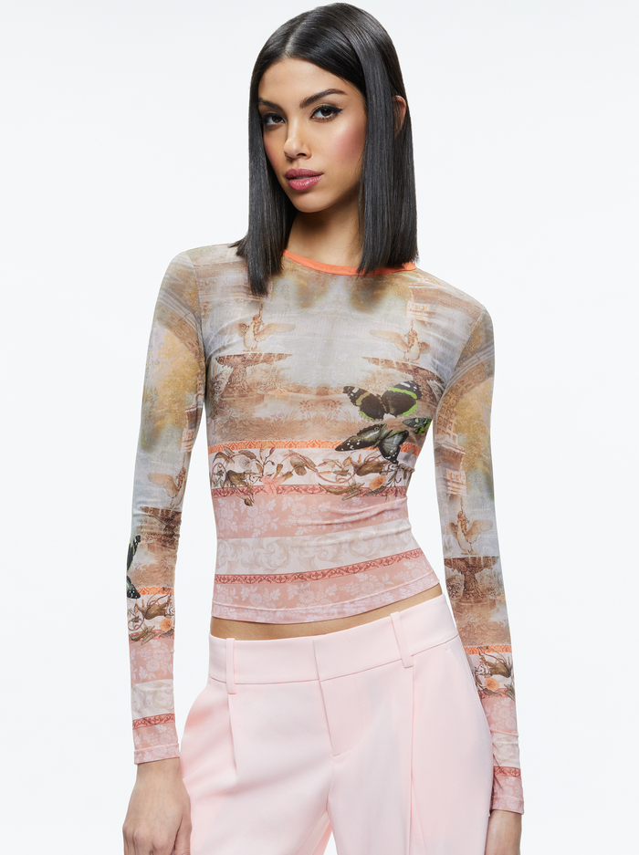 DELAINA MESH TOP - VERSAILLES - Alice And Olivia