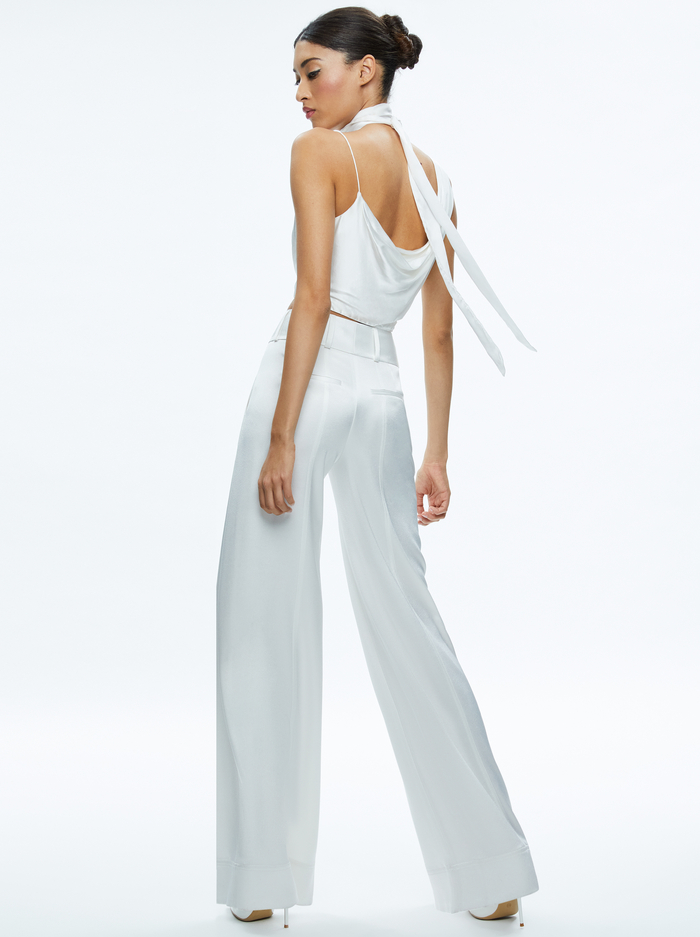 JENA ASYMMETRIC DRAPED SCARF TOP - OFF WHITE image 1 - Alice And Olivia