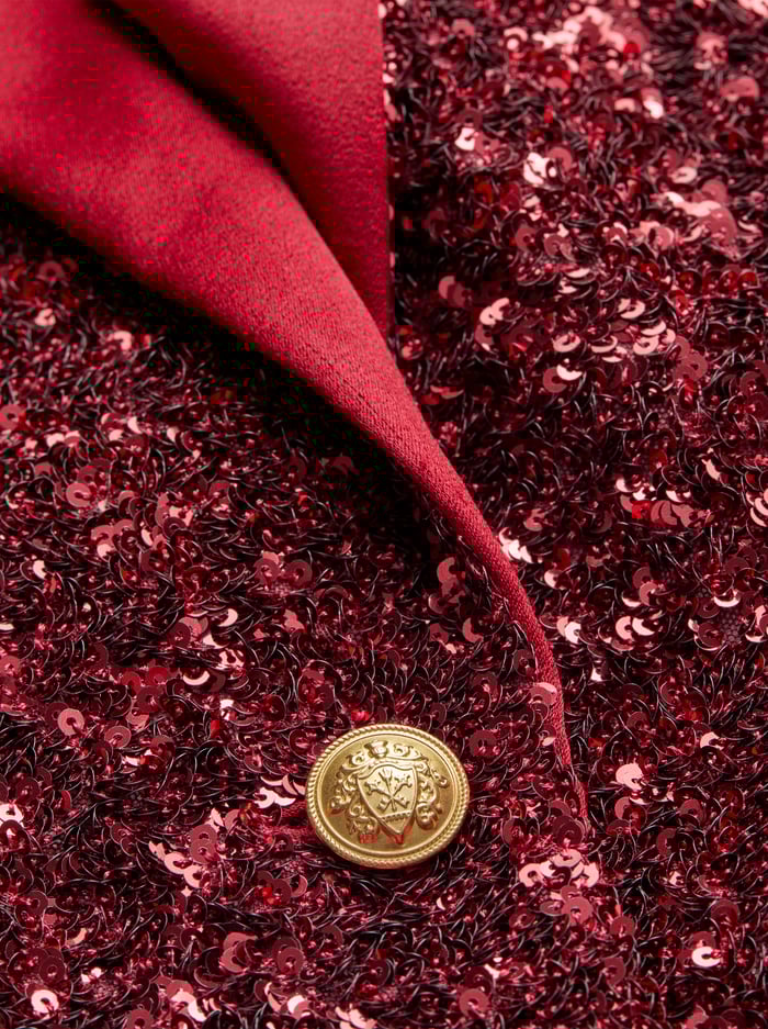 DEVYN SEQUIN BLAZER - GARNET image 1 - Alice And Olivia